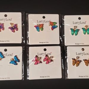 Women's Fashion .925 LucyLou Colorful Butterfly Earrings